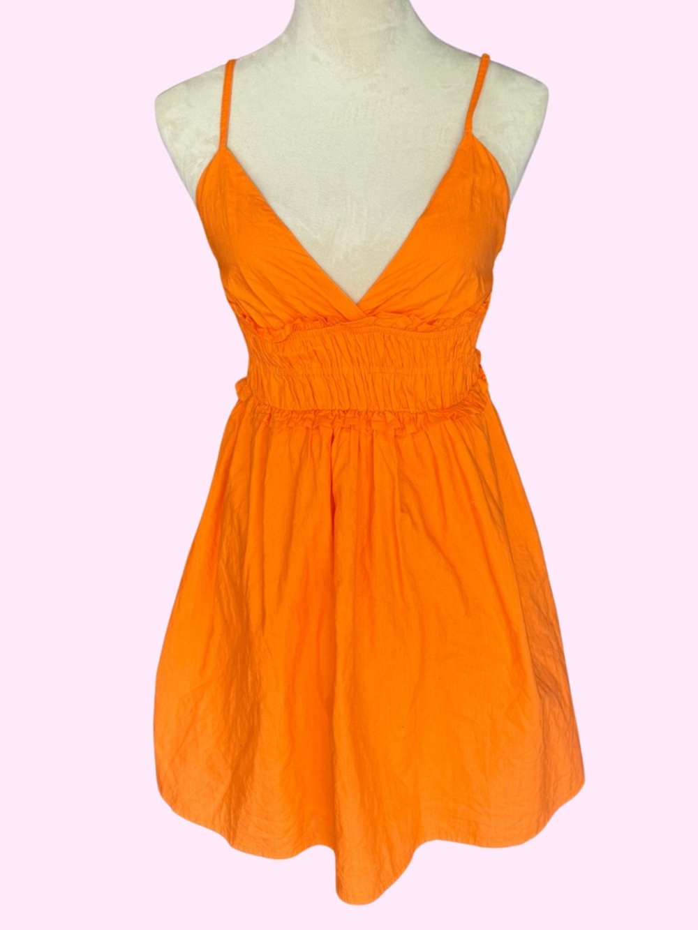 Sim & Sam Orange Smocked 100% Cotton Mini Sundress - Coastal Cowgirl - Small